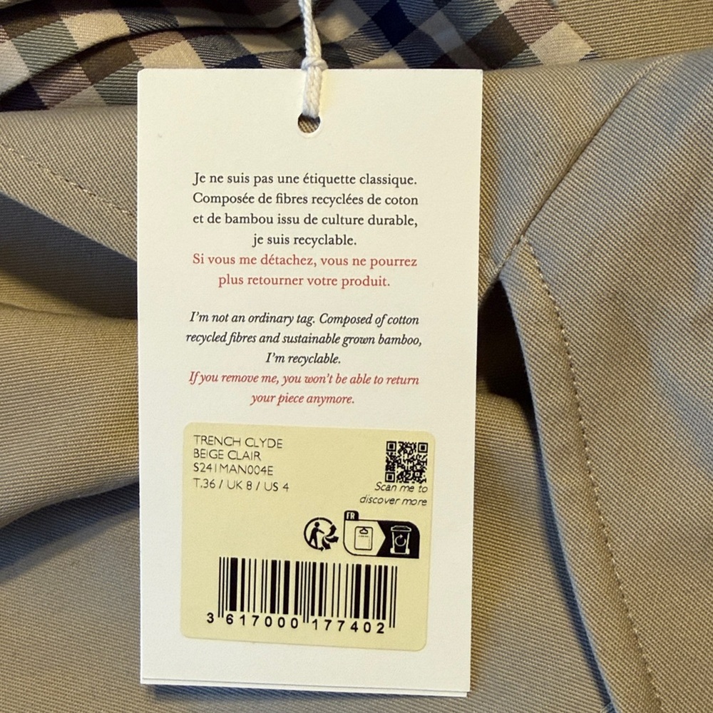 Sezane Tan Trench Coat - Picture 3 of 7